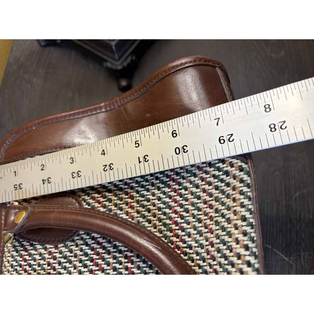 Warren Reed Vintage Tweed and Leather Satchel Doctor Bag Brown Medium - Picture 13 of 15